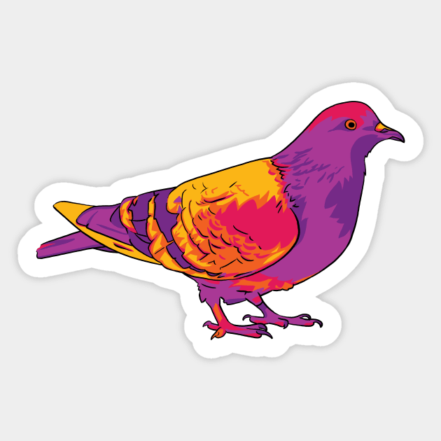 Rainbow Pigeon Sticker by polliadesign